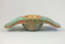 Load image into Gallery viewer, Maple and Copper Winged Bowl with Genuine Green Copper Patina