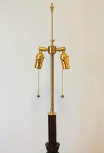 The ATLANTA Cherry Wood Floor Lamp, Brass Hardware