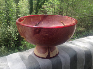 Eastern Red Cedar Bowl with Red Resin Accents