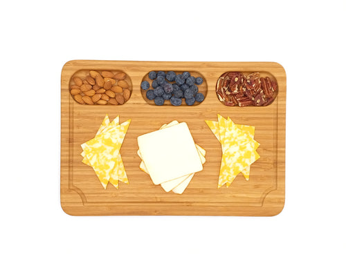 Bamboo Charcuterie Board, Snack Tray, 12 X 16