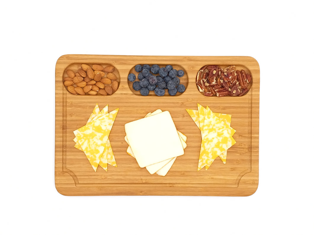 Bamboo Charcuterie Board, Snack Tray, 12 X 16