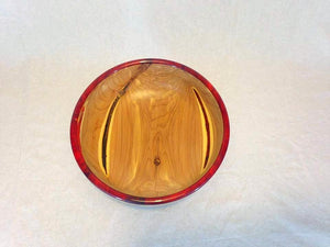 Eastern Red Cedar Bowl with Red Resin Accents