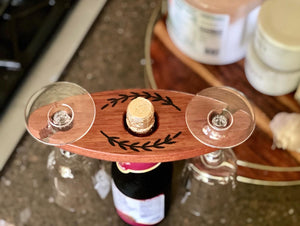 Wine Caddy, Holds 2 Wine Glasses