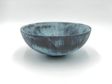 Load image into Gallery viewer, Wood Bowl: Bronze with Blue Patina