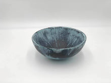 Load image into Gallery viewer, Wood Bowl: Bronze with Blue Patina