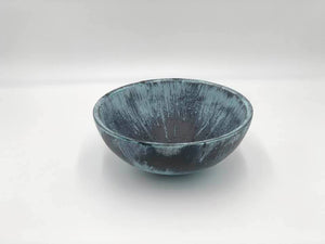 Wood Bowl: Bronze with Blue Patina