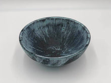 Load image into Gallery viewer, Wood Bowl: Bronze with Blue Patina