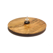 Load image into Gallery viewer, 14-in. Hand Turned Ambrosia Maple Platter with Hand blown Glass Oil Lamp