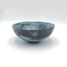 Load image into Gallery viewer, Wood Bowl: Bronze with Blue Patina