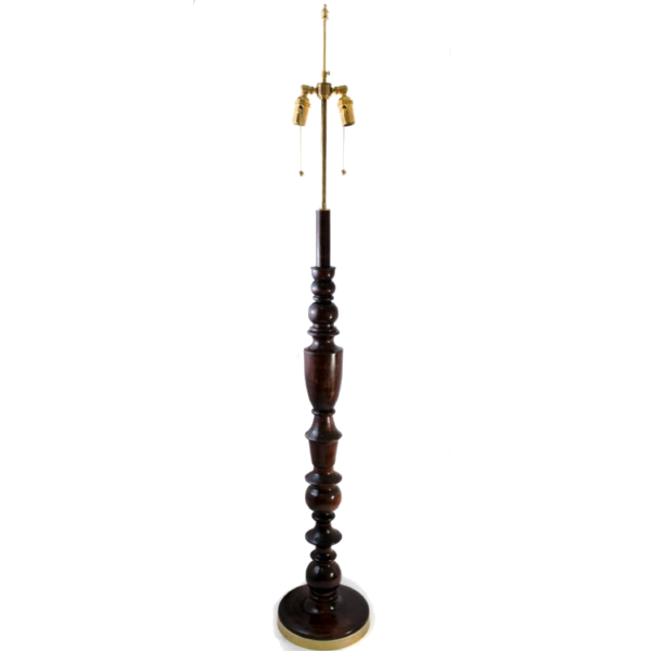 The ATLANTA Cherry Wood Floor Lamp, Brass Hardware