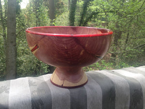 Eastern Red Cedar Bowl with Red Resin Accents