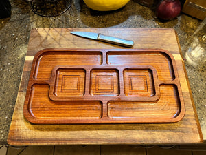 The Perfect Gift, Snack Tray, Wedding Gift, Cherry, Wood, Custom, tray, platter, plate, dipping sauce, ceramic dish, party platter