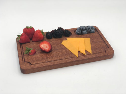 Charcuterie Board, Snack Tray, 7” x 12”, Sapele Wood