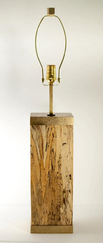 Spalted Tamarind Lamp, 6 x 6 x 36