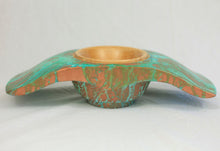 Load image into Gallery viewer, Maple and Copper Winged Bowl with Genuine Green Copper Patina
