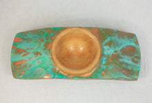 Load image into Gallery viewer, Maple and Copper Winged Bowl with Genuine Green Copper Patina