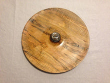 Load image into Gallery viewer, 14-in. Hand Turned Ambrosia Maple Platter with Hand blown Glass Oil Lamp