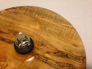 14-in. Hand Turned Ambrosia Maple Platter with Hand blown Glass Oil Lamp