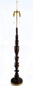 The ATLANTA Cherry Wood Floor Lamp, Brass Hardware